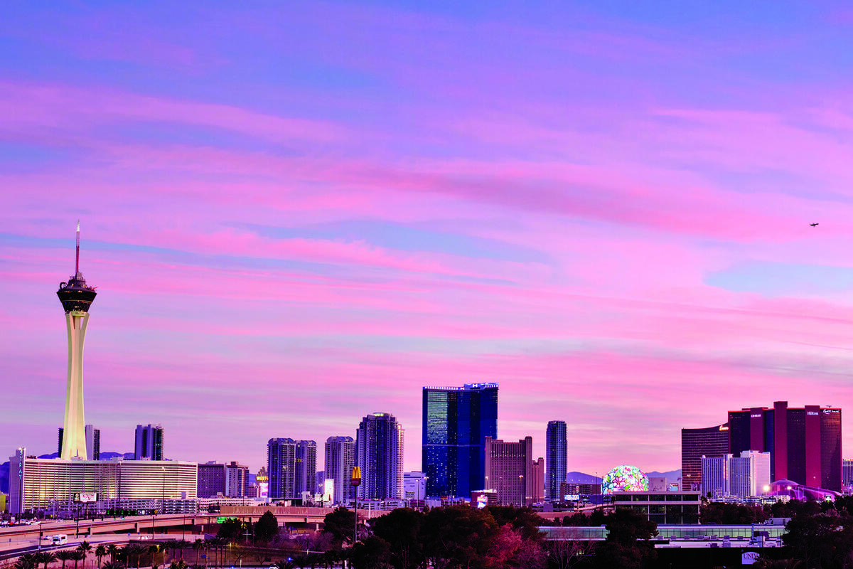 skyline at sunset